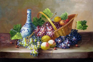 Peinture intitulée "Fruit china 004" par Lermay Chang, Œuvre d'art originale, Huile Monté sur Châssis en bois