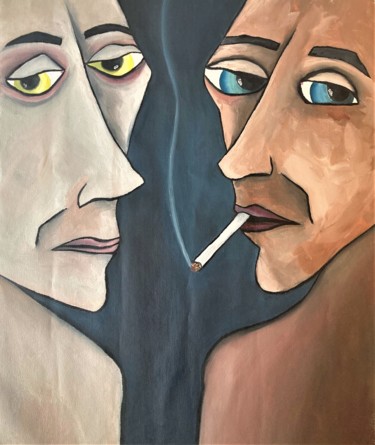 Schilderij getiteld "Life was great" door Linedot, Origineel Kunstwerk, Olie