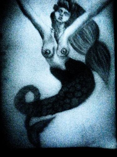Dibujo titulada "Divine Oceane surgi…" por Minnie House, Obra de arte original, Grafito
