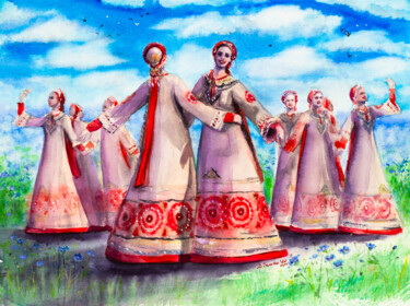 绘画 标题为“Russian dance Bells…” 由Виктория Гаман, 原创艺术品, 水彩
