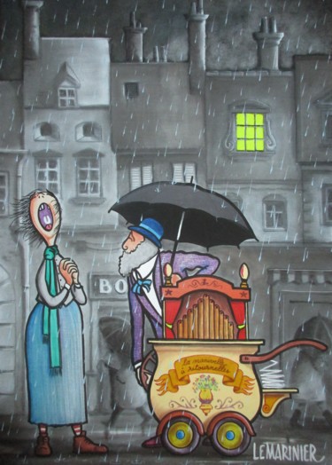 Peinture intitulée "Chanson sous la plu…" par Philippe Lemarinier, Œuvre d'art originale, Acrylique
