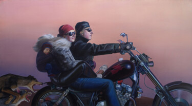 Painting titled "Бегство в Египет" by Ivan Korshunov, Original Artwork, Oil