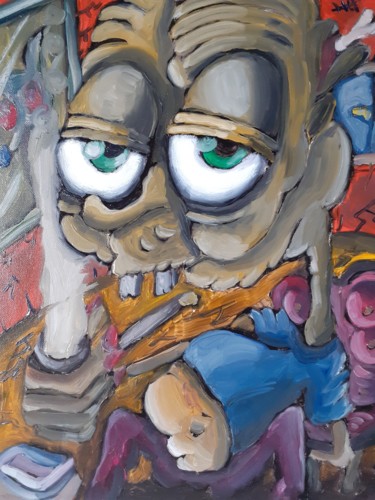 绘画 标题为“Le Troll a La Pipe” 由Amazeigh Bouzékri, 原创艺术品, 油
