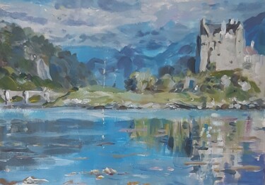 Castle Scotland. Acrylic on paper. 21x30cm.Gerry Miller 绘画 标题为“Castle Scotland. Ac…” 由Gerry Miller, 原创艺术品, 丙烯