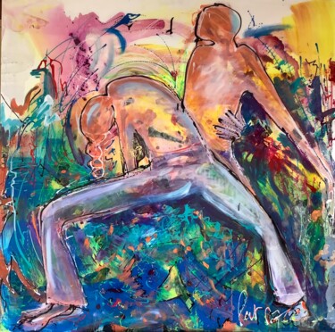 绘画 标题为“Danseurs sur bleu” 由Patmoli, 原创艺术品, 丙烯