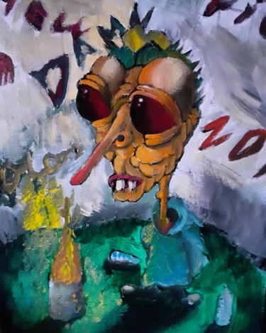 「À La Rue Impasse de…」というタイトルの絵画 Amazeigh Bouzékriによって, オリジナルのアートワーク, アクリル