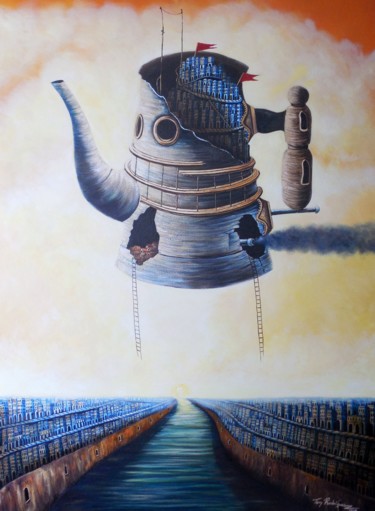 绘画 标题为“A round trip to who…” 由Tony Rodriguez(Juan Antonio Rodriguez Ol, 原创艺术品, 油