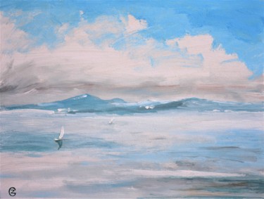 Картина под названием "Sea distance" - Grigorii Zulkarniaev, Подлинное произведение искусства, Акрил