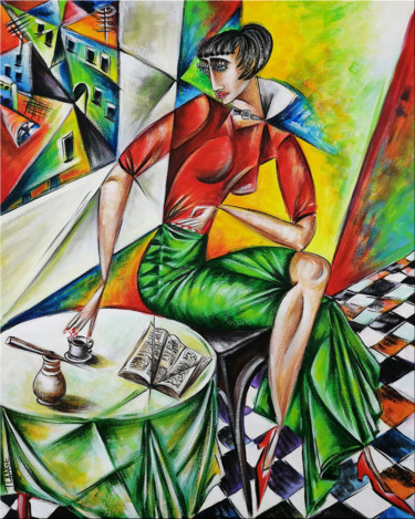 绘画 标题为“Woman Chillout #M3” 由Thomas Lange, 原创艺术品, 油