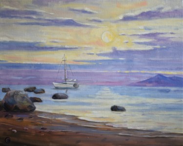 Картина под названием "morning on the bay" - Grigorii Zulkarniaev, Подлинное произведение искусства, Масло
