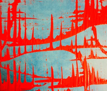 绘画 标题为“City forms over blu…” 由Greg Powell, 原创艺术品, 搪瓷