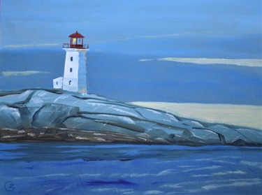 Картина под названием "lighthouse" - Grigorii Zulkarniaev, Подлинное произведение искусства, Акрил