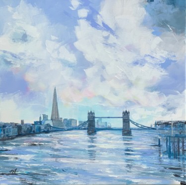 Malerei mit dem Titel "London" von Sandra Gebhardt-Hoepfner, Original-Kunstwerk, Acryl