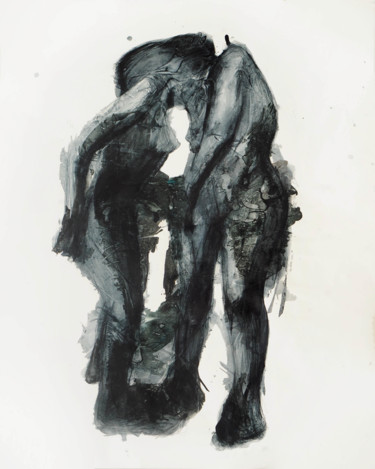 Peinture intitulée "Cleavage" par Cynthia Gregorova, Œuvre d'art originale, Aquarelle