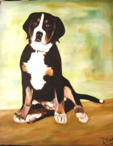 Peinture intitulée "Oaky grand bouvier…" par Nadine Bichon, Œuvre d'art originale, Huile