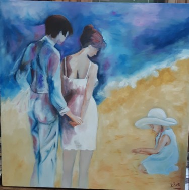 Peinture intitulée "Tout simplement" par Nadine Bichon, Œuvre d'art originale, Huile