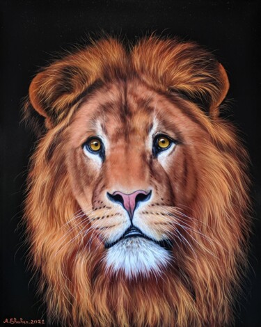绘画 标题为“Lion portrait” 由Shahen Aleksandryan, 原创艺术品, 油