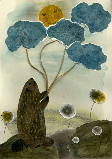 摄影 标题为“Beaver collecting c…” 由Ekaterina Bokova, 原创艺术品, 数码摄影