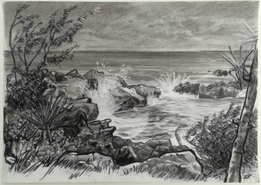 Dessin intitulée "Manapany four à cha…" par Jean-François Hirsch, Œuvre d'art originale, Fusain