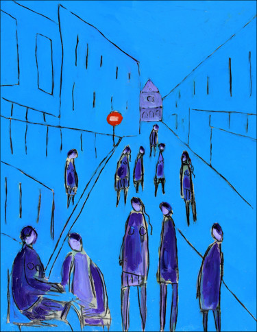 Peinture intitulée "La cité interdite" par Jean Mirre, Œuvre d'art originale, Huile