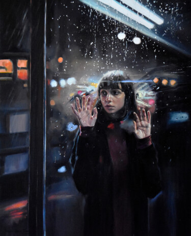 绘画 标题为“Lost in the rain” 由Serghei Ghetiu, 原创艺术品, 油