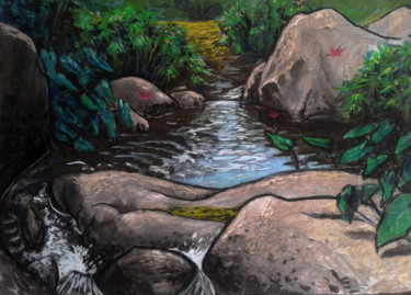 Dessin intitulée "en haut de la Ravin…" par Jean-François Hirsch, Œuvre d'art originale, Pastel
