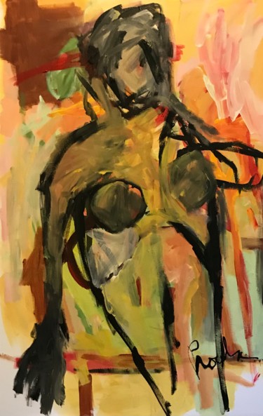 绘画 标题为“Femme au jardin” 由Johanne Proulx, 原创艺术品, 丙烯