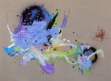 Painting titled "Shortcake aux bleue…" by Chantal Proulx, Original Artwork, Acrylic