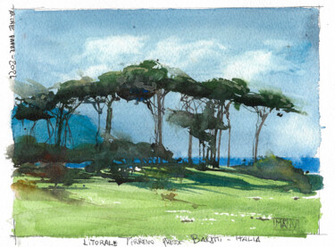 Costa Tirrenica presso Baratti, Italie Peinture intitulée "Costa Tirrenica pre…" par Manu Toxxic, Œuvre d'art originale, Aquarelle