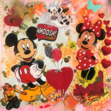 Collages titled "mickey" by Sylvie Rivalta Galtier, Original Artwork, Collages