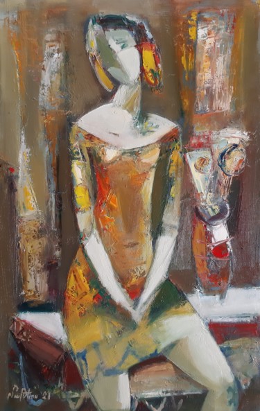绘画 标题为“Long wait (36.5x56.…” 由Mateos Sargsyan, 原创艺术品, 油 安装在木质担架架上