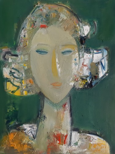 Portrait (20x26cm ,oil/canvas, ready to hang) 绘画 标题为“Portrait (20x26cm ,…” 由Mateos Sargsyan, 原创艺术品, 油 安装在木质担架架上