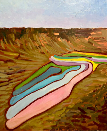 Painting titled "DUCK WING" by Anna Bondar, Original Artwork, Oil Mounted on Wood Stretcher frame