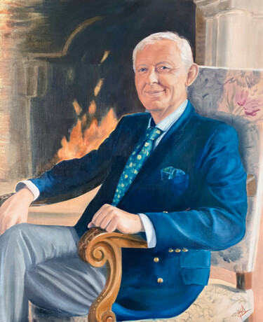Painting titled "Le maître de Keriol…" by Hélène Avot, Original Artwork, Oil