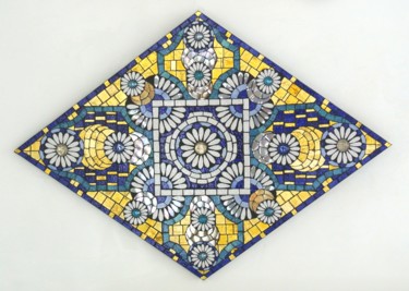 Tableau mosaïque émaux de Briare et pâtes de verre "Des lune Design intitulée "Tableau mosaïque ém…" par Atelier Art Et Artisanat, Œuvre d'art originale, Accessoires