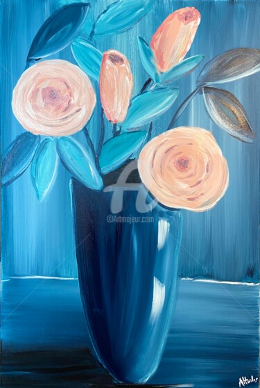 Pintura intitulada "refreshing flowers" por Aisha Haider, Obras de arte originais, Acrílico