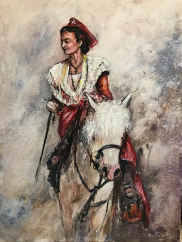 제목이 "La camarguaise"인 미술작품 Daniel Bathiard로, 원작, 아크릴