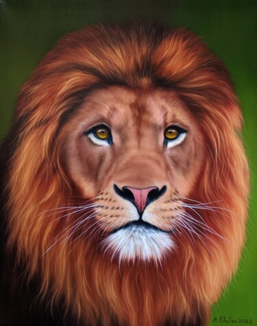 绘画 标题为“Lion portrait 2” 由Shahen Aleksandryan, 原创艺术品, 油