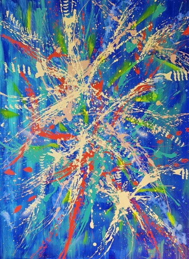 Peinture intitulée "N° 20.97 Blue too" par Isa-L, Œuvre d'art originale, Acrylique Monté sur Châssis en bois