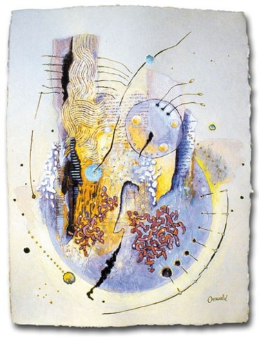 Painting titled "COSMOGONIE ORIGINEL…" by Jean-Luc Osswald, Original Artwork, Oil