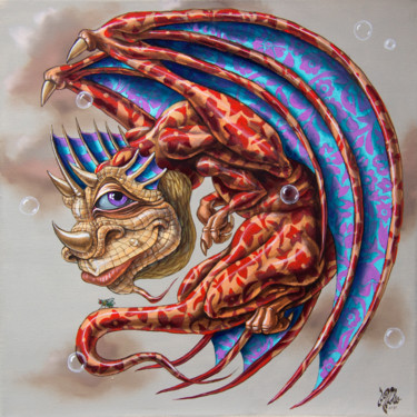 "Dragon with Fly" başlıklı Tablo Victor Molev tarafından, Orijinal sanat, Petrol
