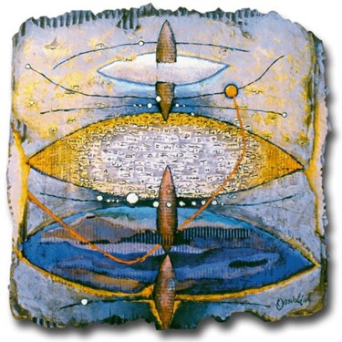Peinture intitulée "LES TROIS UNIVERS" par Jean-Luc Osswald, Œuvre d'art originale, Huile