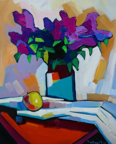 Lilac flowers-6 (40x50cm, oil painting, ready to hang) 绘画 标题为“Lilac flowers-6 (40…” 由Tigran Aveyan, 原创艺术品, 油 安装在木质担架架上