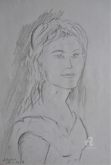 Drawing titled "Elle" by Roberto Urbano, Original Artwork, Pencil