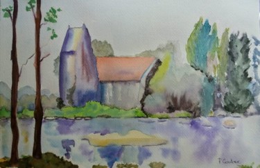 Peinture intitulée "La mare de Criquebo…" par Pascale Coutoux, Œuvre d'art originale, Aquarelle