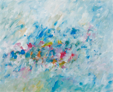 Painting titled "Vision Ort blau (4)" by Gregor Stäuble, Original Artwork, Acrylic