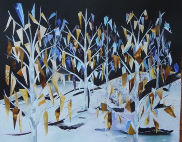 Collages intitulée "foret blanche" par Jacques Pierre Pichon, Œuvre d'art originale, Collages