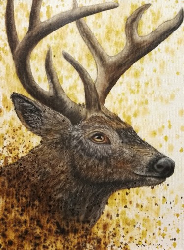 绘画 标题为“Peinture a l`huile…” 由Steivan Loundou, 原创艺术品, 油 安装在木质担架架上