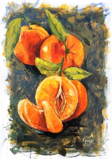 Картина под названием "Mandarin" - Anastasiya Krokhmal ( Art Kroha), Подлинное произведение искусства, Масло