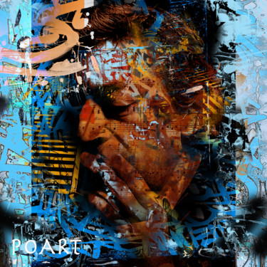Painting titled "GAINSBOURG BLUE" by Pierre Olié, Original Artwork, Acrylic